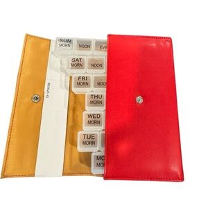 Buxton Red and Yellow Weekly Pill Organizer